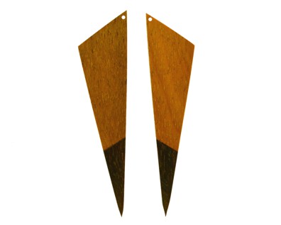 Pingente triângulo sucupira/pau amarelo marchet.-6.5 cm (FB-599)